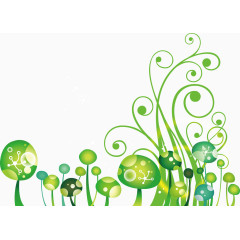 小树和藤蔓矢量背景