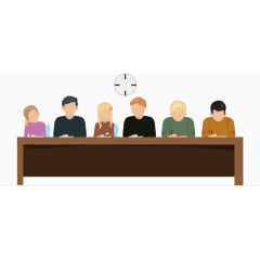 矢量人物开会