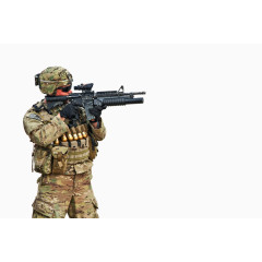 瞄准射击的士兵