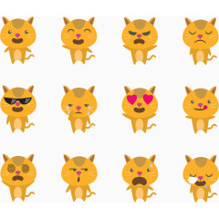 不同情绪可爱猫咪