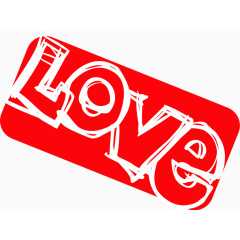 love红色印章七夕情人节