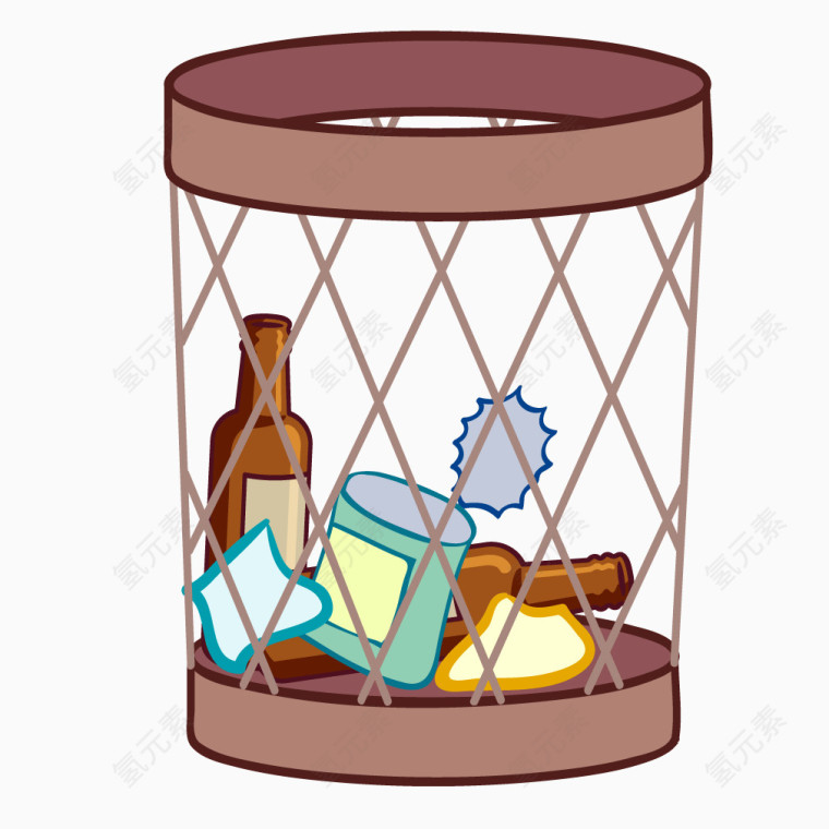 棕色垃圾桶垃圾箱