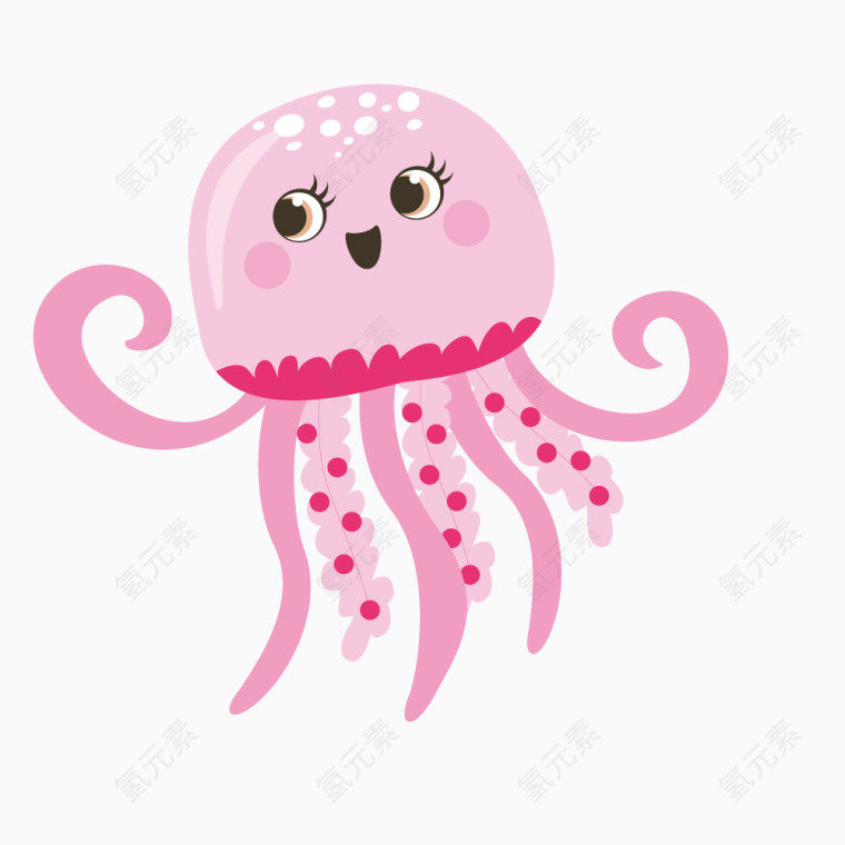 粉红色海洋生物水木