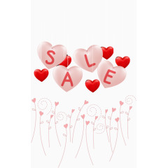 矢量立体爱心气球