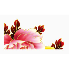 金边牡丹花图案
