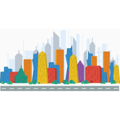 矢量创意设计城市扁平效果图