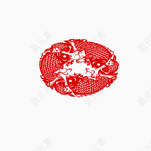 鲤鱼剪纸