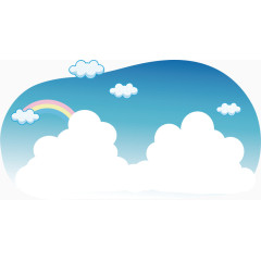 白云彩虹背景PNG矢量元素