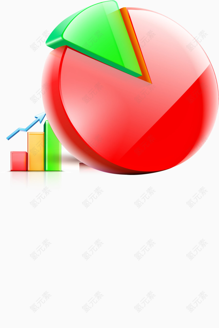 矢量商务3D百分比成分指标图标