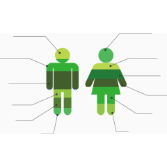 矢量创意设计男女性别标签说明图