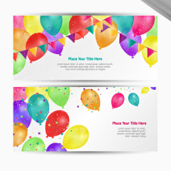 矢量气球横幅