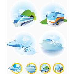 旅行出行工具矢量素材