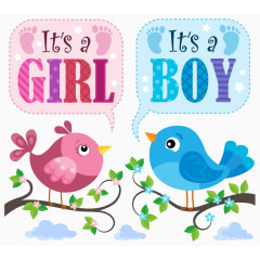 可爱小鸟带宝宝卡片矢量