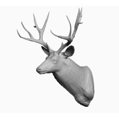 麋鹿头角雕塑