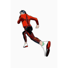 卡通奔跑运动男人
