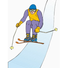 滑雪比赛卡通插画