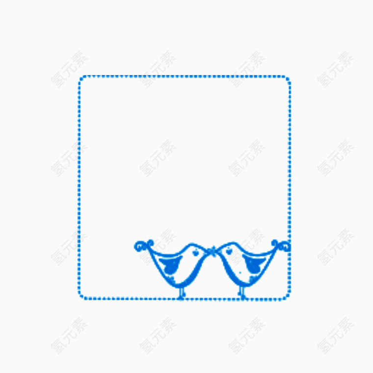 框架小鸟粉笔图案