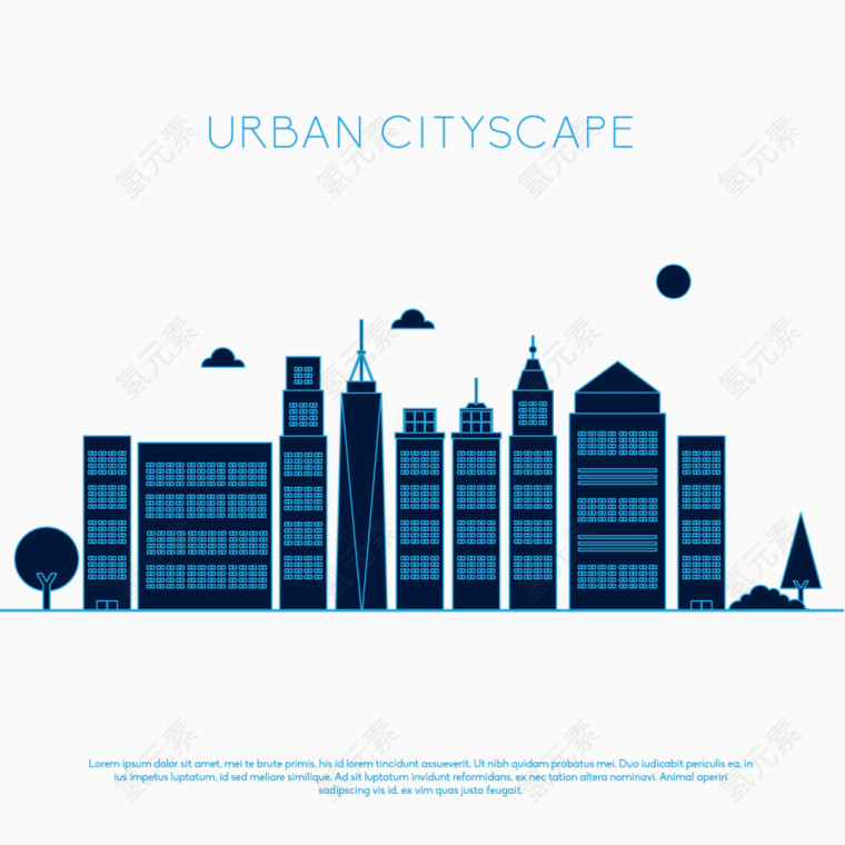 彩色的建筑轮廓设计
