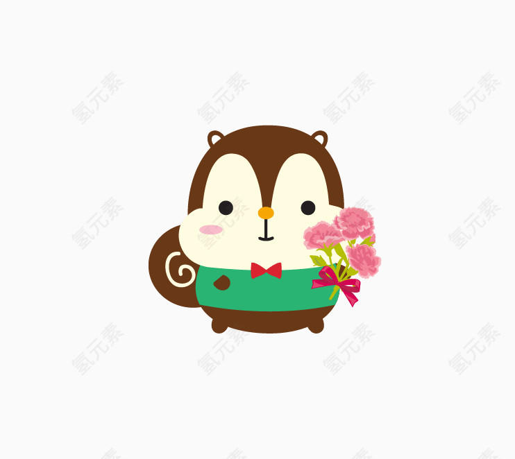 日系卡通圆圆的小动物
