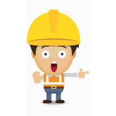 矢量卡通工人难过