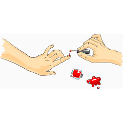 矢量涂指甲油的手