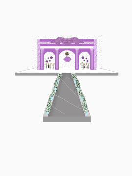 婚礼场景效果图矢量图