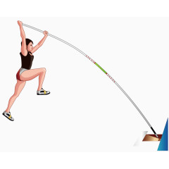 撑杆跳的女运动员