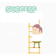 攀爬云梯卡通人物矢量素材