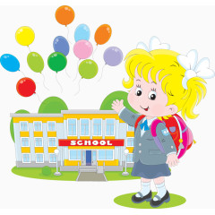 矢量手绘小学生