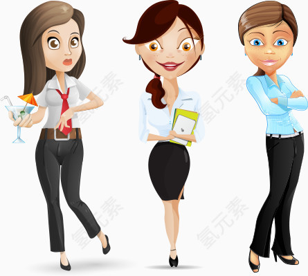 卡通可爱美女工作装