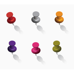 卡通彩色图钉定位标志