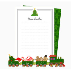 可爱圣诞火车装饰信纸矢量