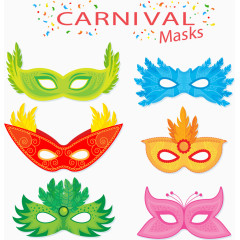狂欢节彩色面具