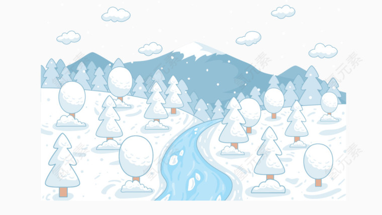 冬季插画背景