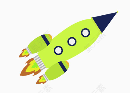 扁平化火箭图形素材