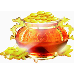 矢量手绘聚宝盆