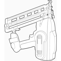 矢量线描电动气钉枪劳动工具