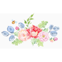 彩色花朵绘画装饰图案