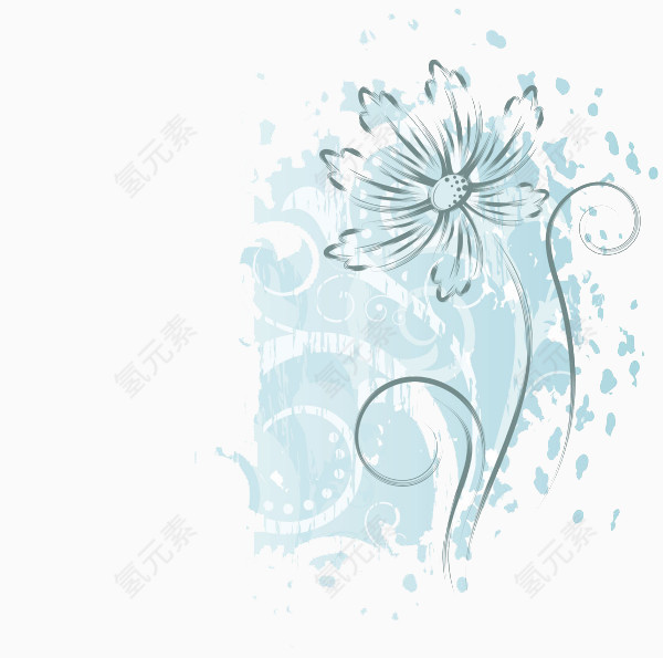 淡雅手绘菊花