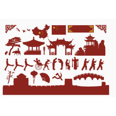 红色中国风素材