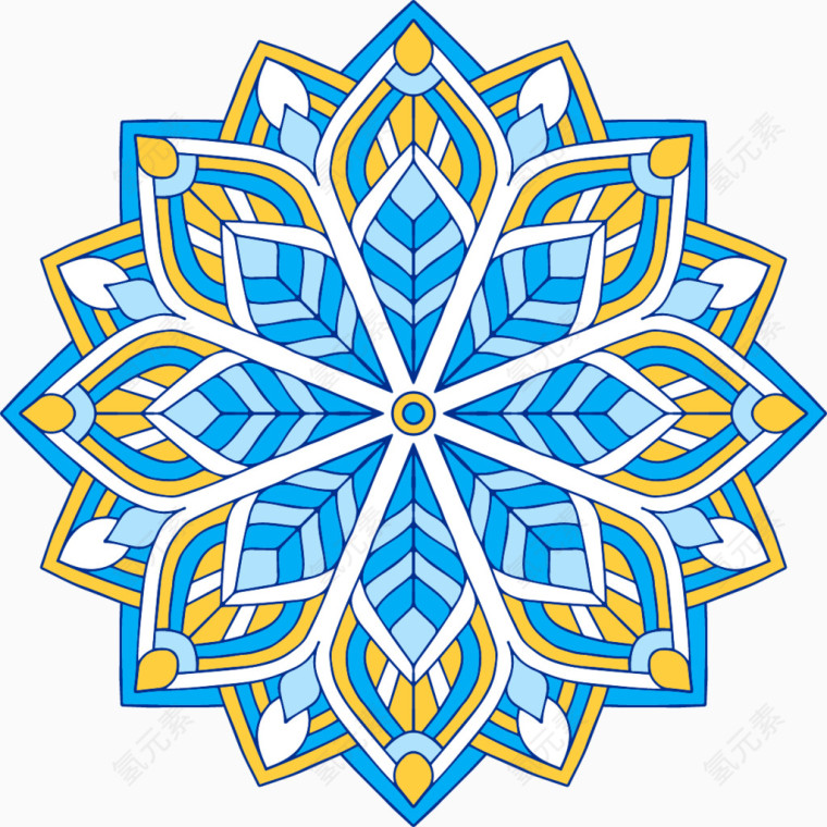 蓝色宗教花纹