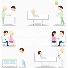 医院病人人员矢量素材