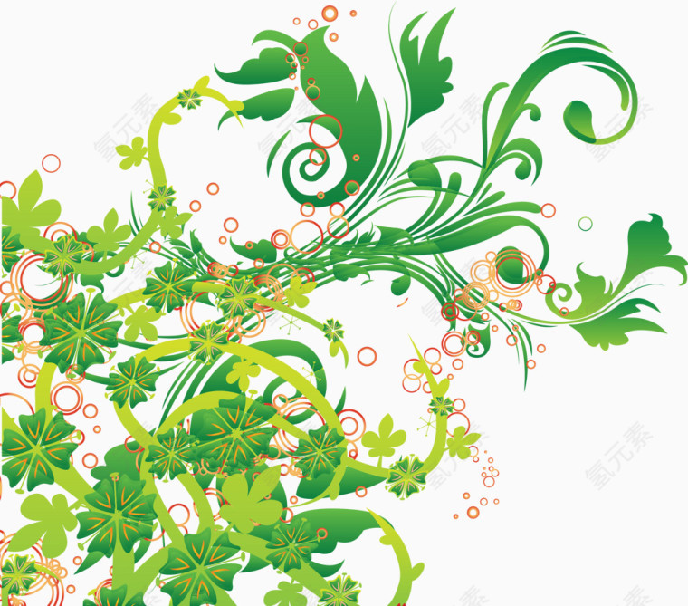 花草底纹矢量图