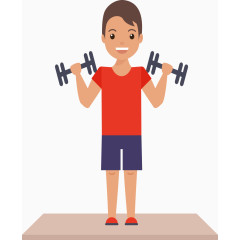 玩哑铃的男孩