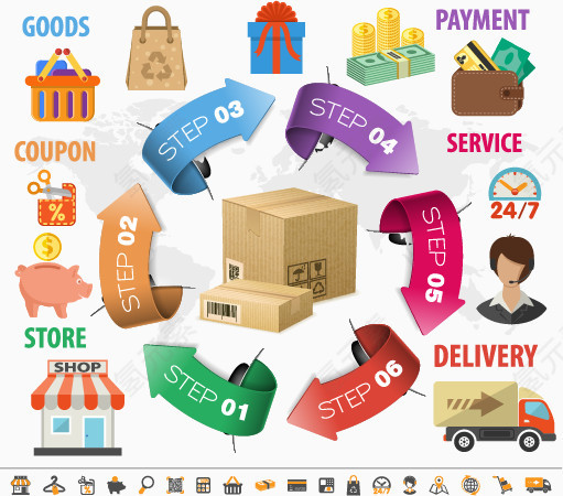 物流运输商务信息图表设计矢量素材