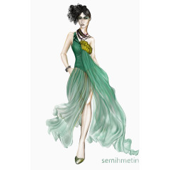 女士彩绘设计图