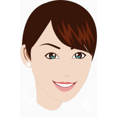 矢量手绘美女头像