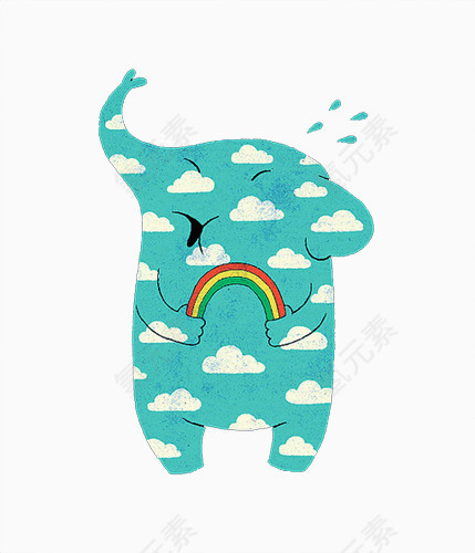 创意大象艺术云彩图案