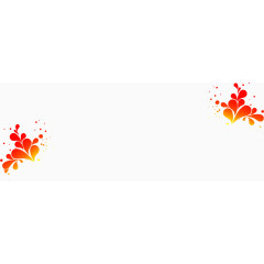 两个红色泼墨烟花喜庆图案