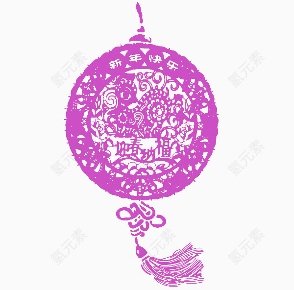 迎春纳福剪纸窗花